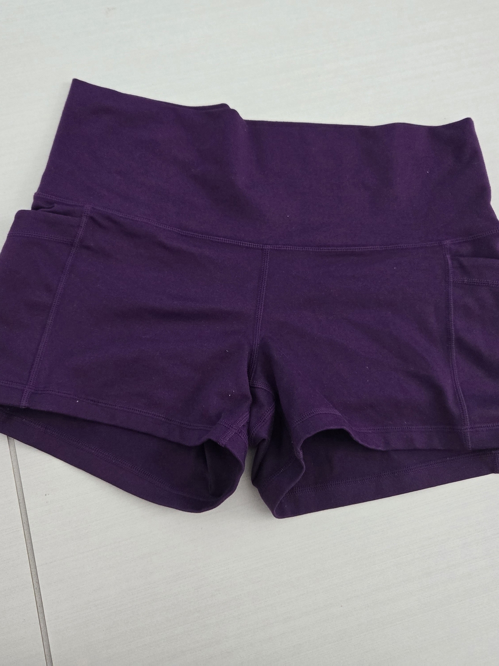 POPFLEX Women's Deep Purple High-Rise Bike Shorts